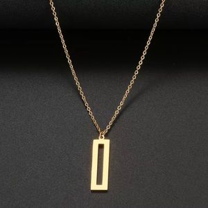 Simple & Elegant Hollow Bar Stainless Steel Necklace Accessory Jewelry